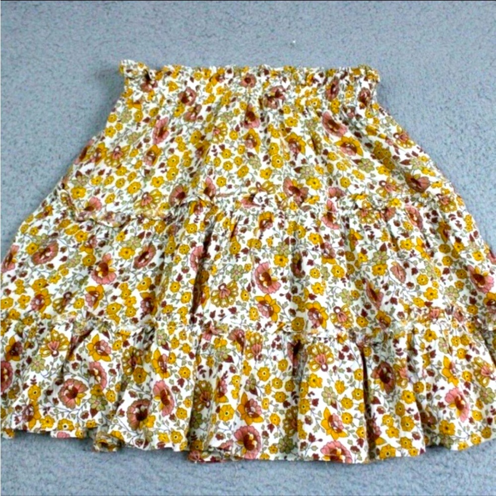 Cynthia Rowley floral tiered mini skirt